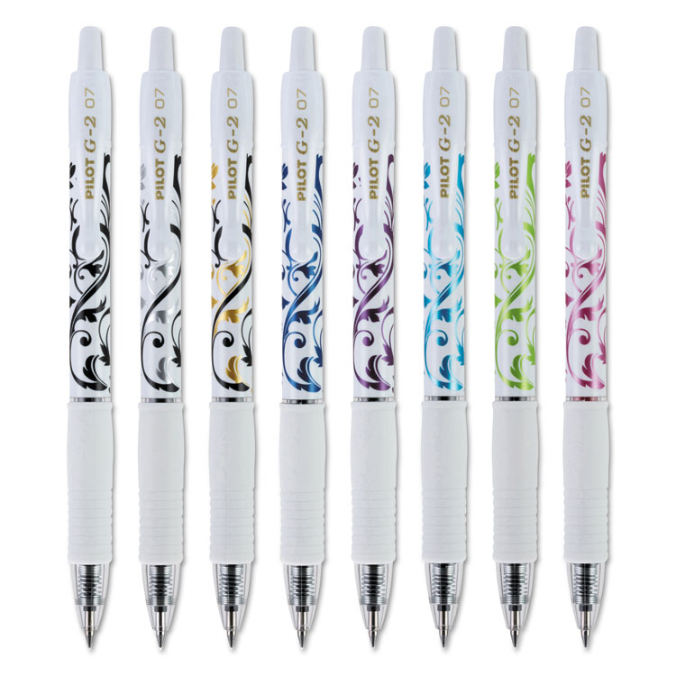 Pilot G2 Fashion Premium Gel Pen, Retractable, Fine 0.7 mm, Assorted Ink and Barrel Colors, 5/Pack (PIL31392)