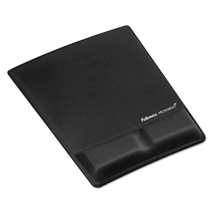 Fellowes Ergonomic Memory Foam Wrist Support with Attached Mouse Pad, 8.25 x 9.87, Black (FEL9181201)