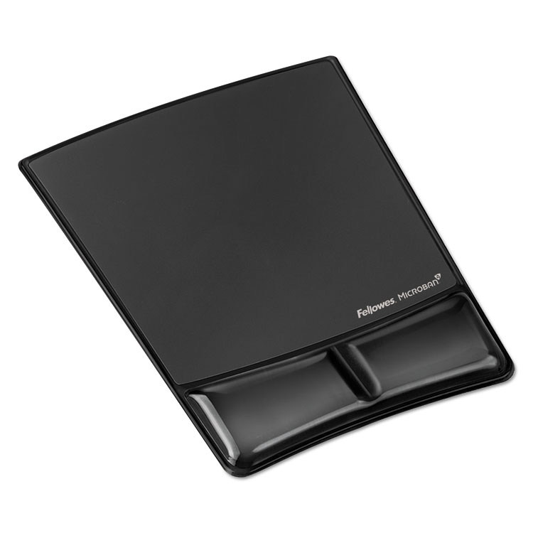 Fellowes Gel Wrist Support with Attached Mouse Pad, 8.25 x 9.87, Black (FEL9182301)