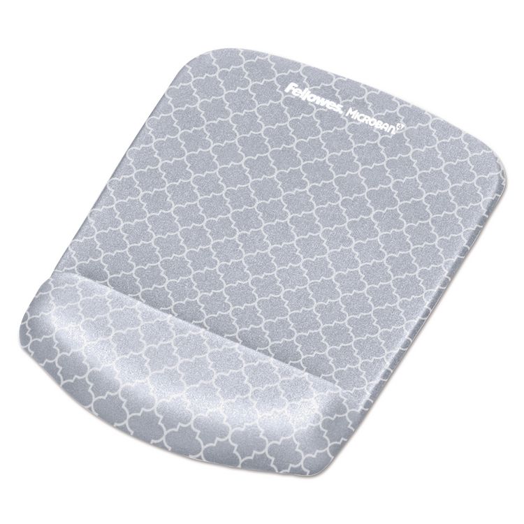 Fellowes PlushTouch Mouse Pad with Wrist Rest, 7.25 x 9.38, Lattice Design (FEL9549701)