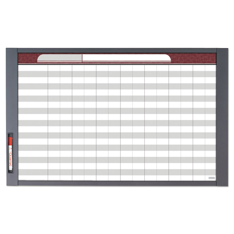 Quartet InView Custom Whiteboard, 36" x 24", White/Clear Surface, Graphite Gray Fiberboard (MDF) Frame (QRT72982)