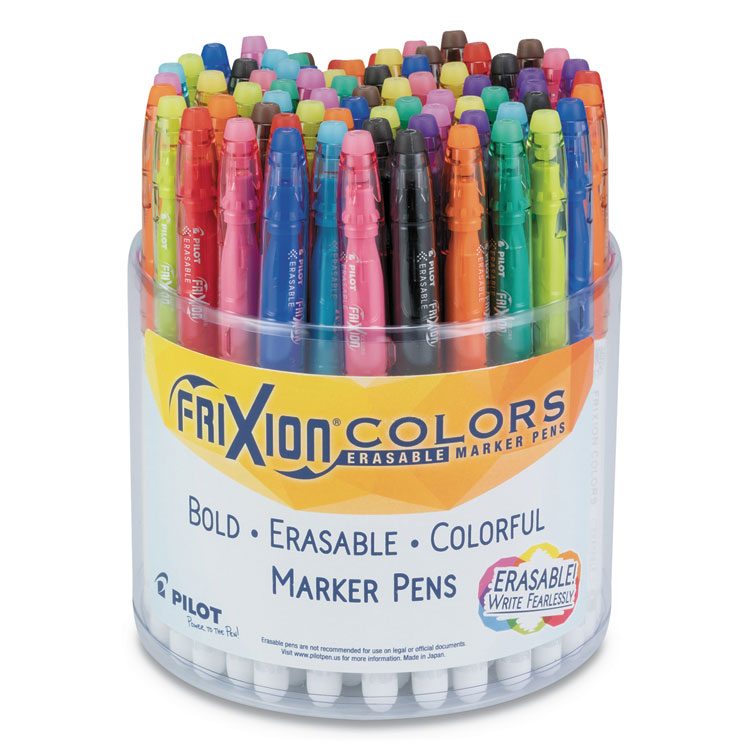 Pilot FriXion Colors Erasable Porous Point Pen, Stick, Bold 2.5 mm, Assorted Ink and Barrel Colors, 72/Pack (PIL85030)