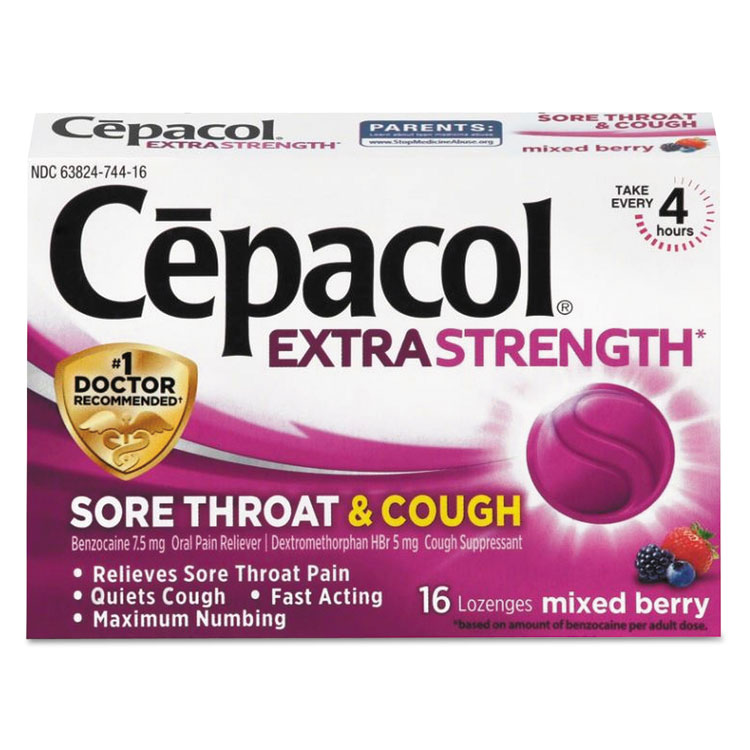 Cepacol Sore Throat and Cough Lozenges, Mixed Berry, 16 Lozenges (RAC74016)