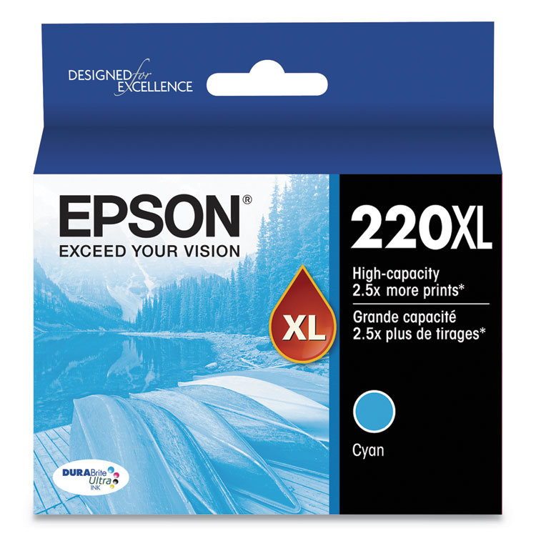 Epson T220XL220-S (220XL) DURABrite Ultra High-Yield Ink, 450 Page-Yield, Cyan (EPST220XL220S)