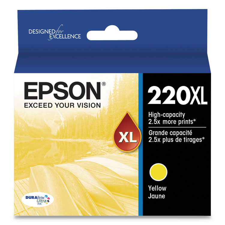 Epson T220XL420-S (220XL) DURABrite Ultra High-Yield Ink, 450 Page-Yield, Yellow (EPST220XL420S)