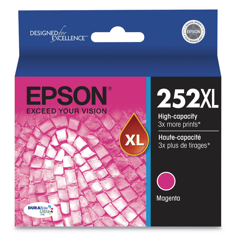 EPST252XL320S - Epson T252XL320-S (252XL) DURABrite Ultra High-Yield Ink, 1,100 Page-Yield, Magenta (EPST252XL320S)