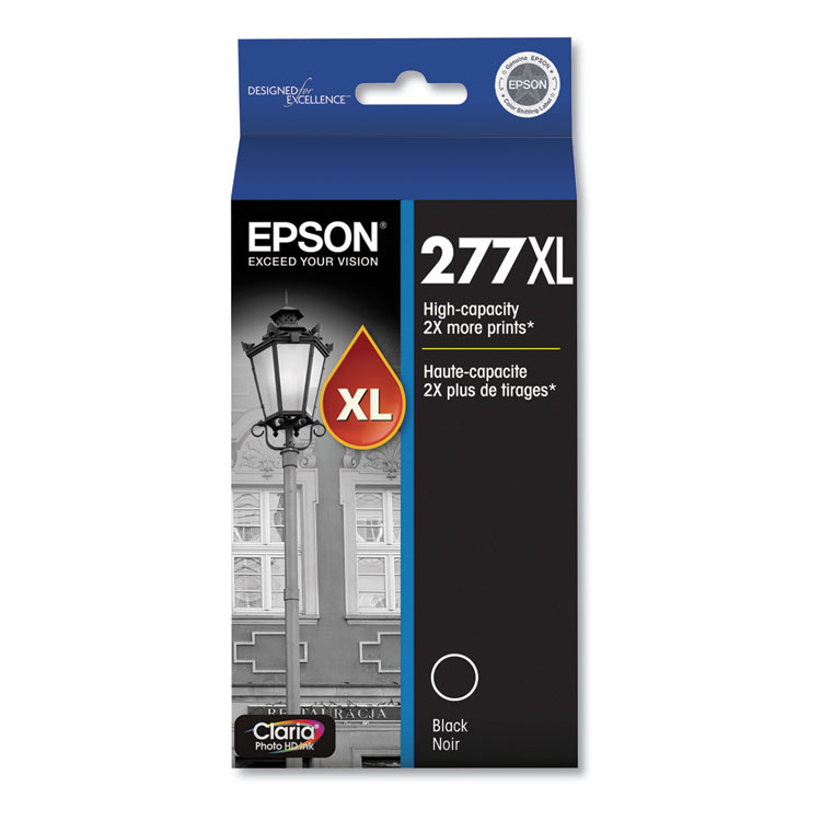 Epson T277XL120-S (277XL) Claria High-Yield Ink, 500 Page-Yield, Black (EPST277XL120S)