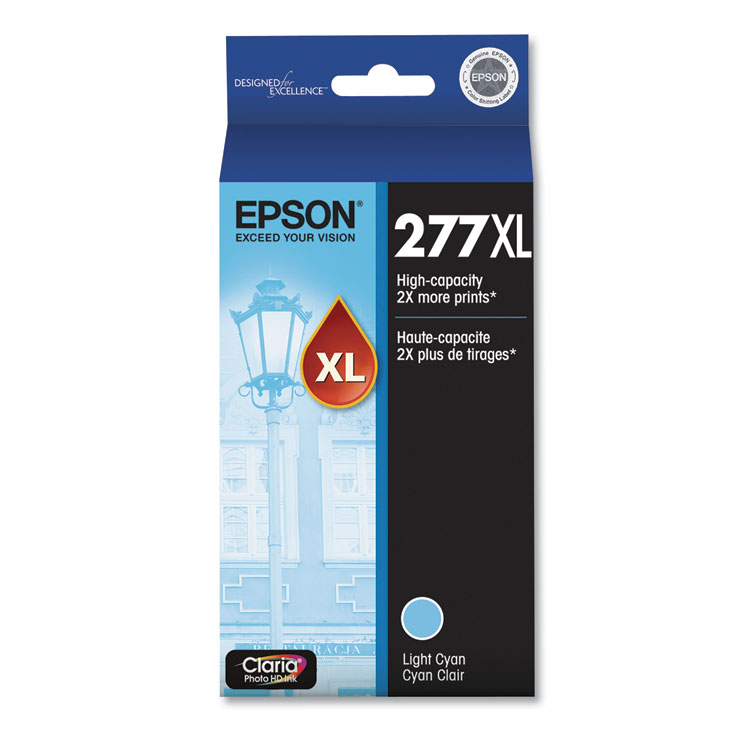 Epson T277XL520-S (277XL) Claria High-Yield Ink, 740 Page-Yield, Light Cyan (EPST277XL520S)