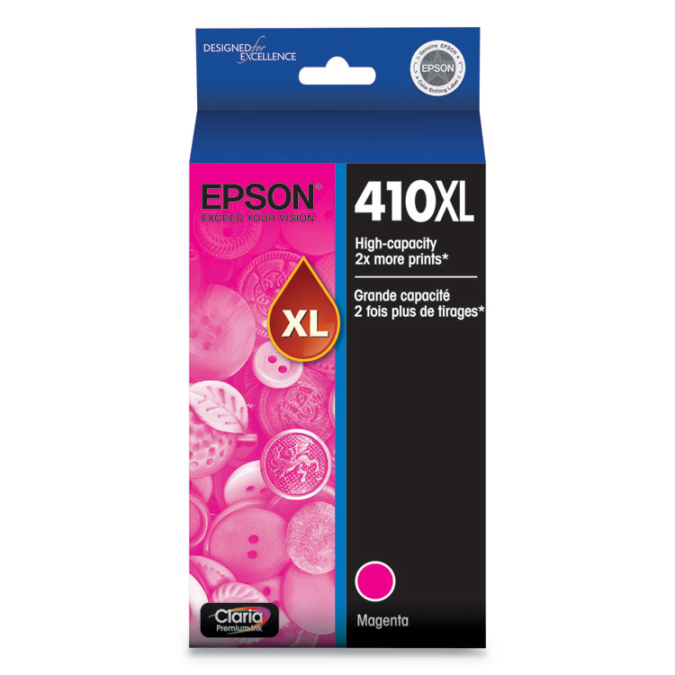 EPST410XL320S - Epson T410XL320-S (410XL) Claria High-Yield Ink, 650 Page-Yield, Magenta (EPST410XL320S)