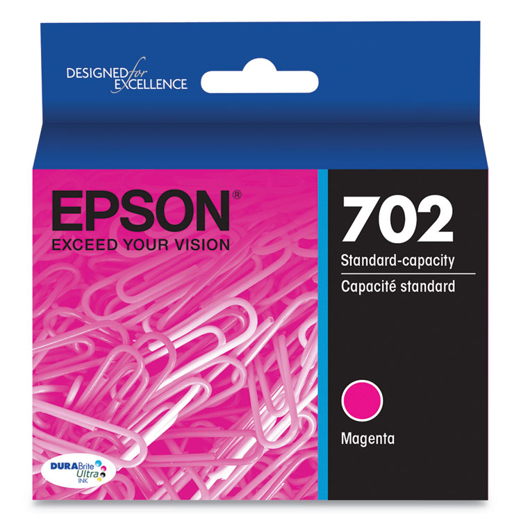 Epson T702320-S (702) DURABrite Ultra Ink, 300 Page-Yield, Magenta (EPST702320S)