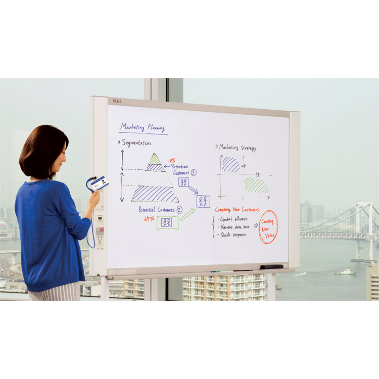 PLUS Email-Capable Copyboard, 58.3" x 39.4", White Surface, Light Gray Metal/Plastic Frame (PLSN324)