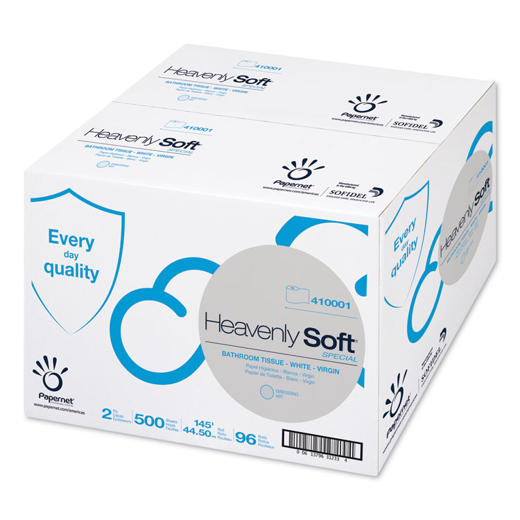 Papernet Heavenly Soft Toilet Tissue, Septic Safe, 2-Ply, White. 500 Sheets/Roll, 96 Rolls/Carton (SOD410001)