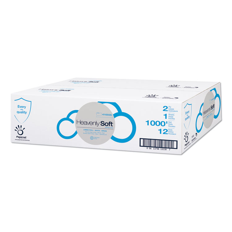 Papernet Heavenly Soft Toilet Tissue, Septic Safe, 2-Ply, 3.5" x 1,000 ft, White, 12 Rolls/Carton (SOD410035)