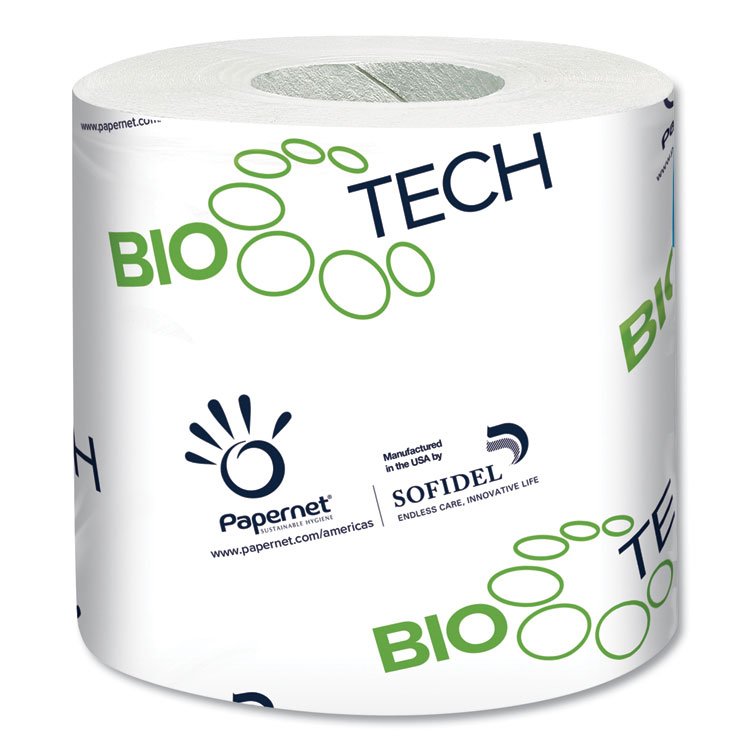 Papernet BioTech Toilet Tissue, Septic Safe, 2-Ply, White, 500 Sheets/Roll, 96 Rolls/Carton (SOD415596)