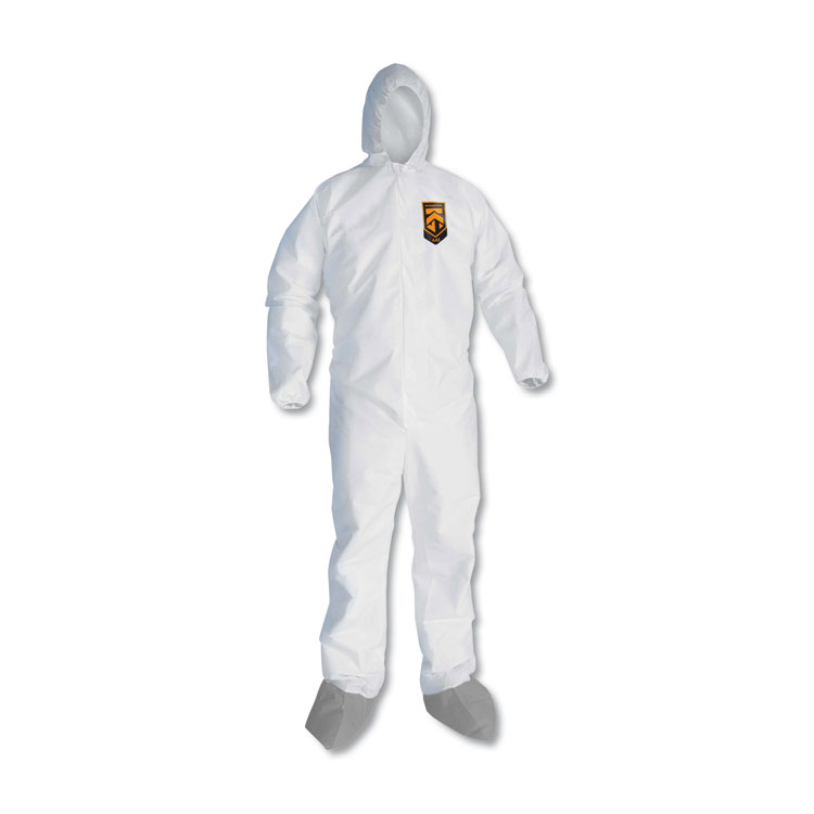 KleenGuard A45 Liquid and Particle Protection Surface Prep/Paint Coveralls, Medium, White, 25/Carton (ANS48972)