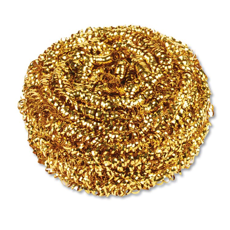 Kurly Kate Brass Scrubber, 50 g, Gold, 72/Carton (FKLL180598)