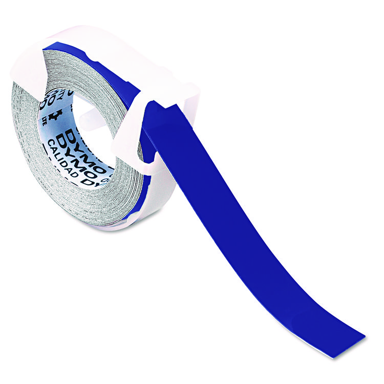 DYMO Self-Adhesive Glossy Labeling Tape for Embossers, 0.37" x 12 ft Roll, Blue (DYM520106)