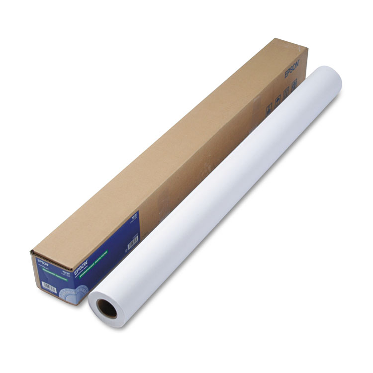 Epson Double Weight Matte Paper, 8 mil, 44" x 82 ft, Matte White (EPSS041387)