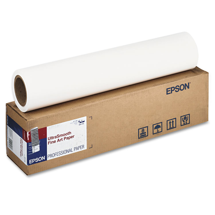 Epson UltraSmooth Fine Art Paper Rolls, 15 mil, 24" x 50 ft, White (EPSS041782)