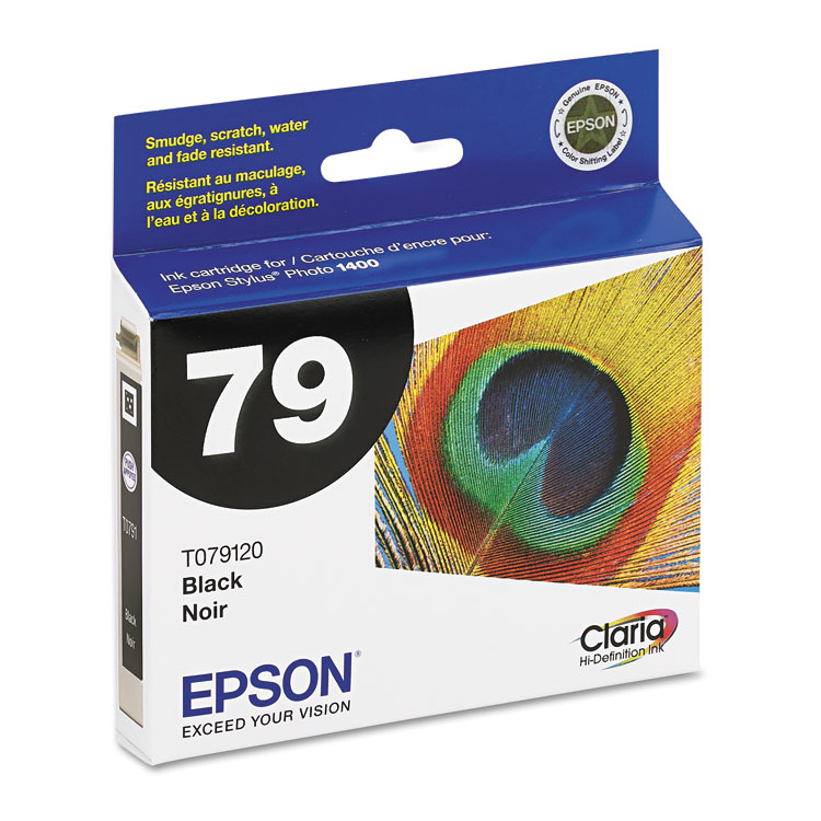 Epson T079120 (79) Claria High-Yield Ink, 470 Page-Yield, Black (EPST079120)