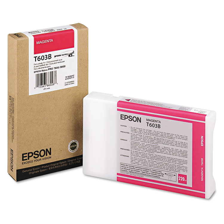 Epson T603B00 (60) UltraChrome K3 Ink, Magenta (EPST603B00)