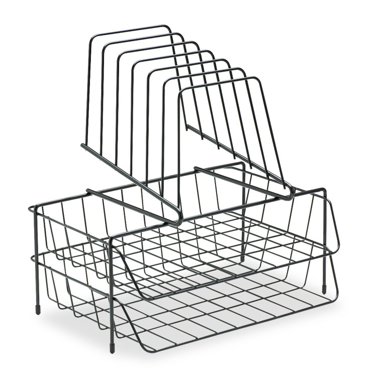 Fellowes Wire Double Tray with Step File Sorter, 8 Sections, Letter Size Files, 13.88" x 10.13" x 14", Black (FEL72391)