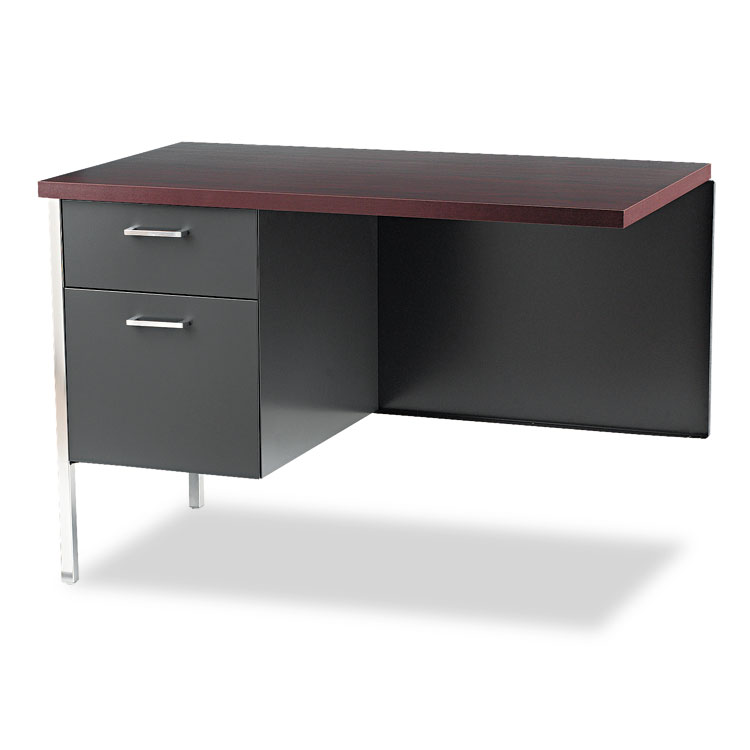 HON 34000 Series "L" Workstation Return, Left, 42w x 24d x 29.5h, Mahogany/Charcoal (HON34835LNS)