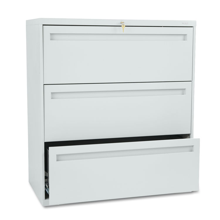 HON Brigade 700 Series Lateral File, 3 Legal/Letter-Size File Drawers, Light Gray, 36" x 18" x 39.13" (HON783LQ)