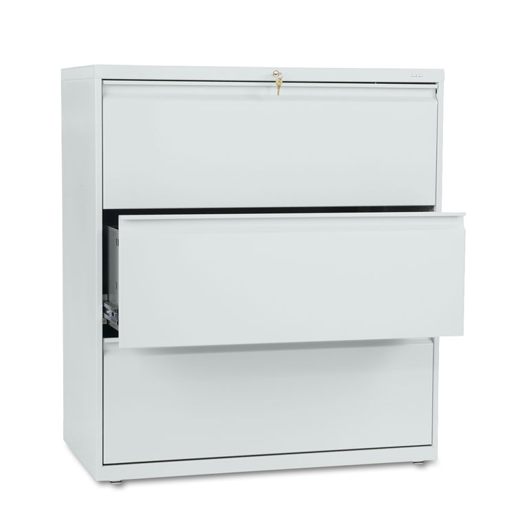 HON Brigade 800 Series Lateral File, 3 Legal/Letter-Size File Drawers, Light Gray, 36" x 18" x 39.13" (HON883LQ)