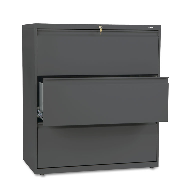 HON Brigade 800 Series Lateral File, 3 Legal/Letter-Size File Drawers, Charcoal, 36" x 18" x 39.13" (HON883LS)