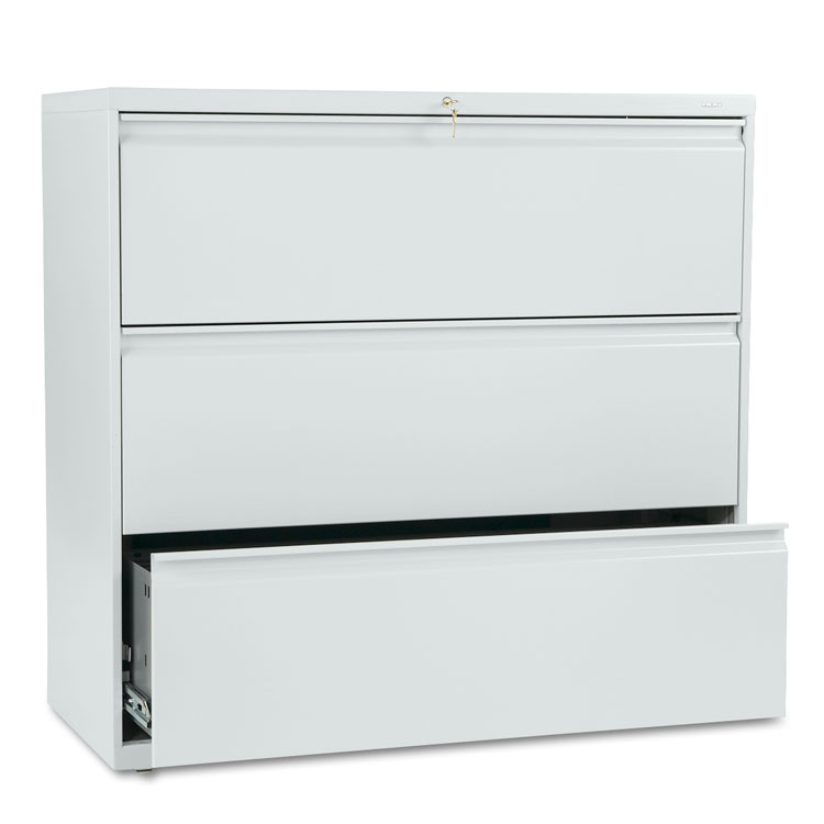 HON Brigade 800 Series Lateral File, 3 Legal/Letter-Size File Drawers, Light Gray, 42" x 18" x 39.13" (HON893LQ)