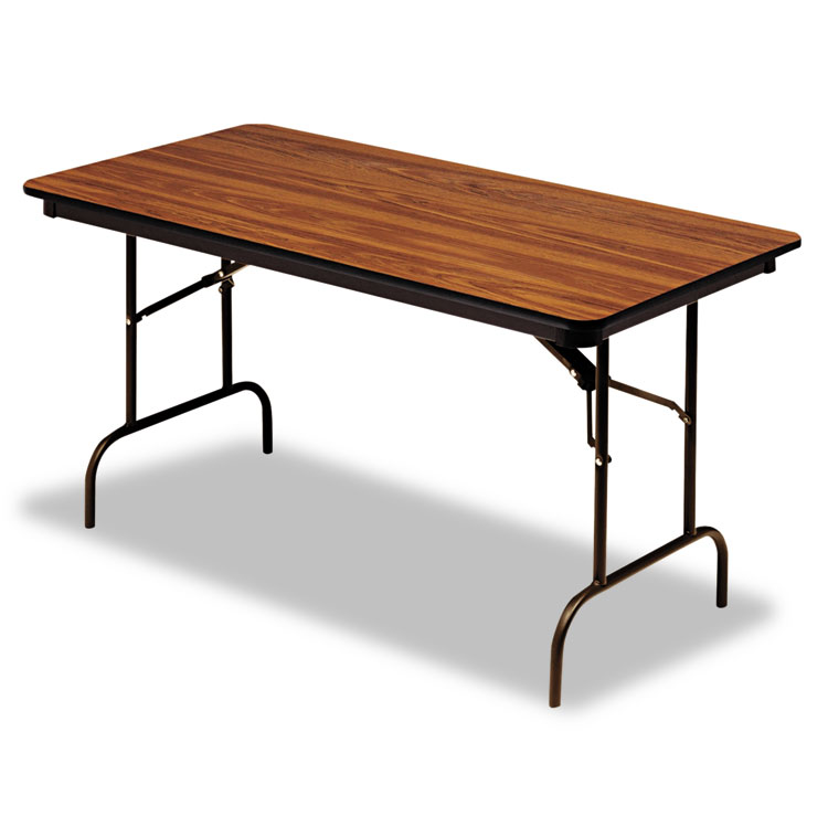 Iceberg OfficeWorks Commercial Wood-Laminate Folding Table, Rectangular, 96" x 30" x 29", Oak (ICE55235)