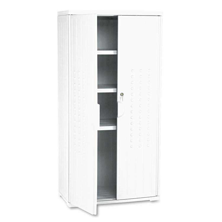 Iceberg Rough n Ready Storage Cabinet, Three-Shelf, 33w x 18d x 66h, Platinum (ICE92553)