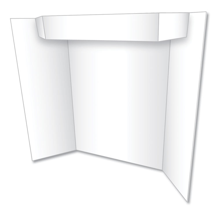 Eco Brites Two Cool Tri-Fold Poster Board, 24 x 36, White/White (GEO27367B)