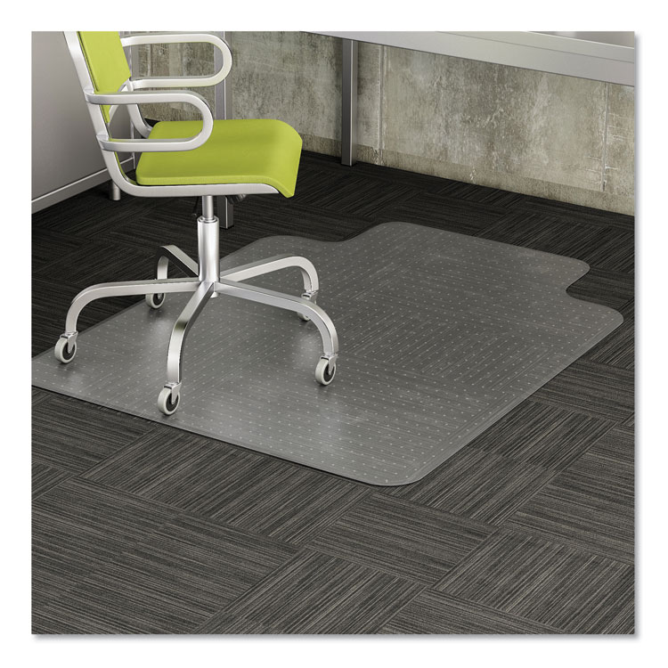 deflecto EconoMat Occasional Use Chair Mat, Low Pile Carpet, Roll, 36 x 48, Lipped, Clear (DEFCM11112COM)