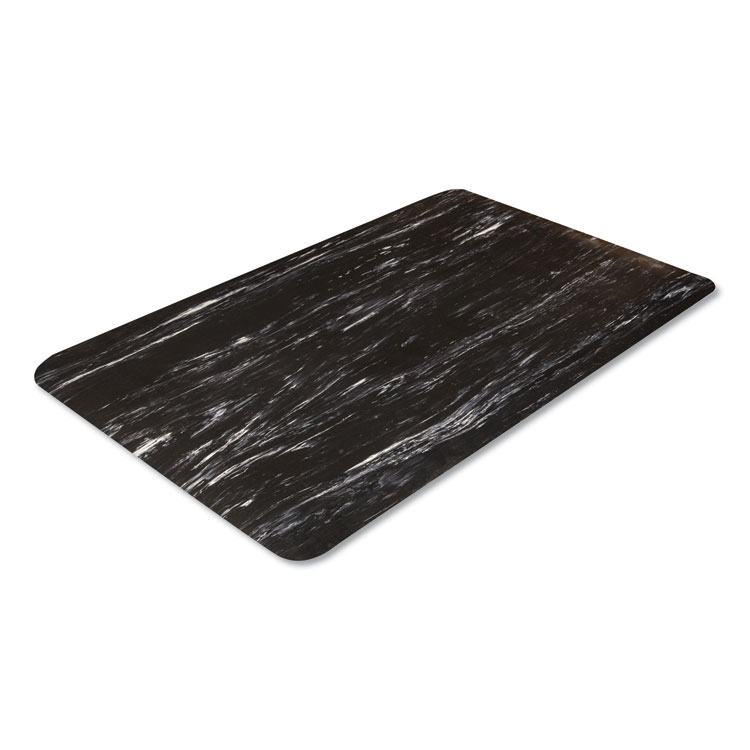 Crown Cushion-Step Marbleized Rubber Mat, 36 x 60, Black (CWNCU3660BK)