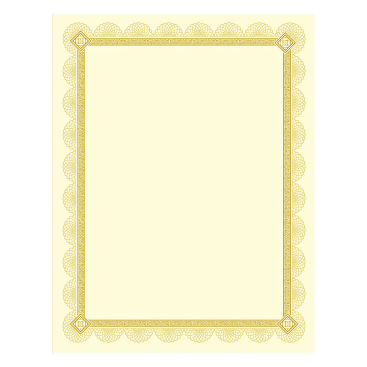 Southworth Premium Certificates, 8.5 x 11, Ivory/Gold with Spiro Gold Foil Border,15/Pack (SOUCTP2V)