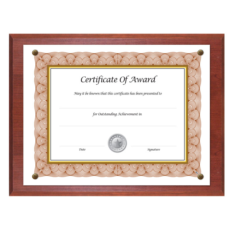 NuDell Award-A-Plaque Document Holder, Acrylic/Plastic, 10.5 x 13, Mahogany (NUD18813M)