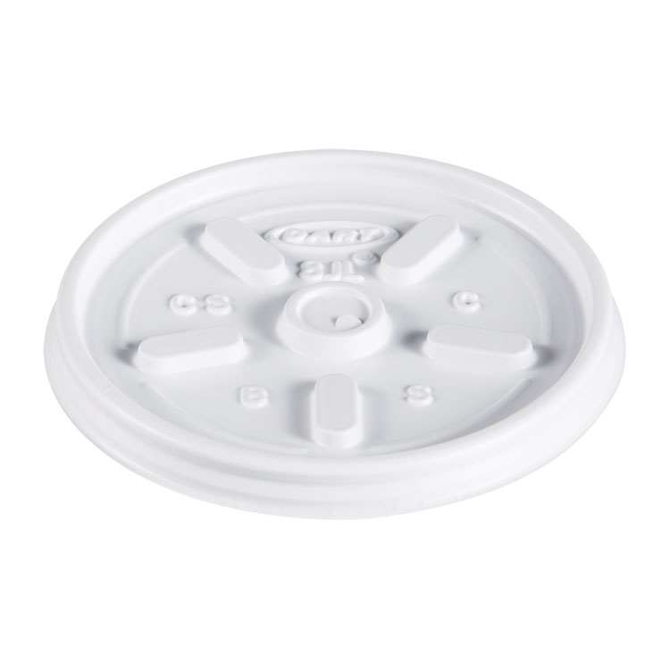 Dart Plastic Lids, Vented, Fits 8 oz to 10 oz Hot/Cold Foam Cups, White, 100/Pack, 10 Packs/Carton (DCC8JL)