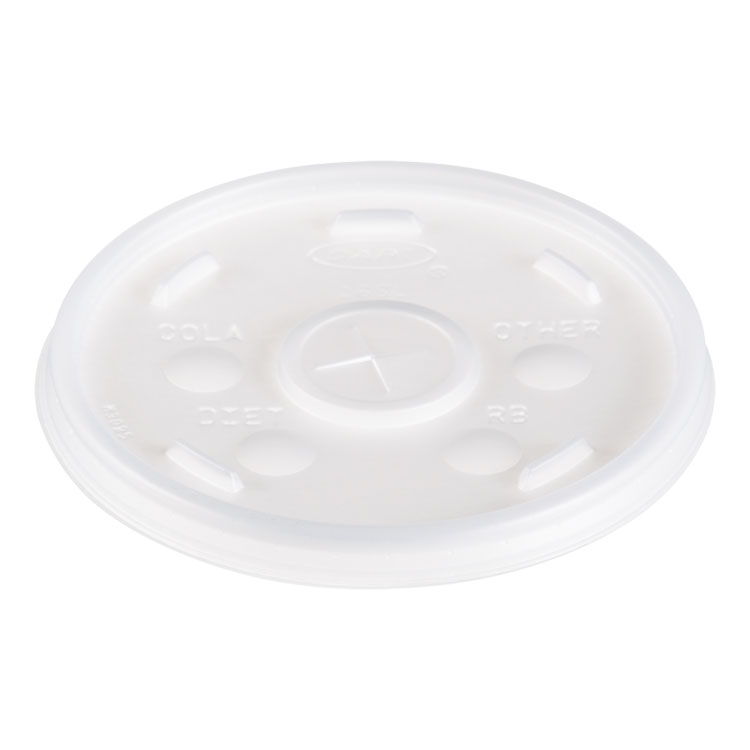 Dart Plastic Lids, Straw-Slot Lid, Fits 12 oz to 24 oz Hot/Cold Foam Cups, Translucent, 100/Pack, 10 Packs/Carton (DCC16SL)