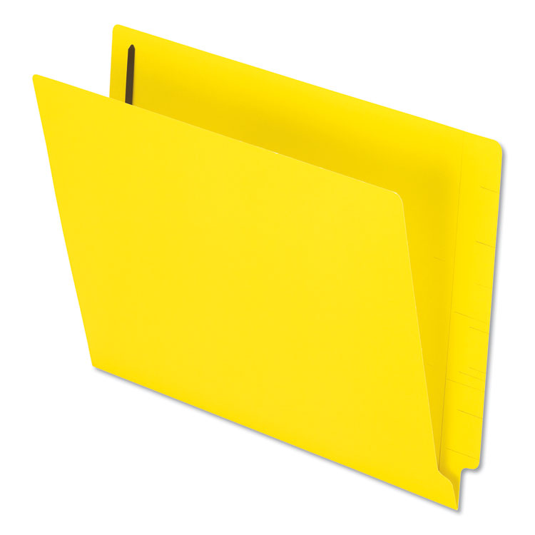 Pendaflex Colored Reinforced End Tab Fastener Folders, 0.75" Expansion, 2 Fasteners, Letter Size, Yellow Exterior, 50/Box (PFXH10U13Y)