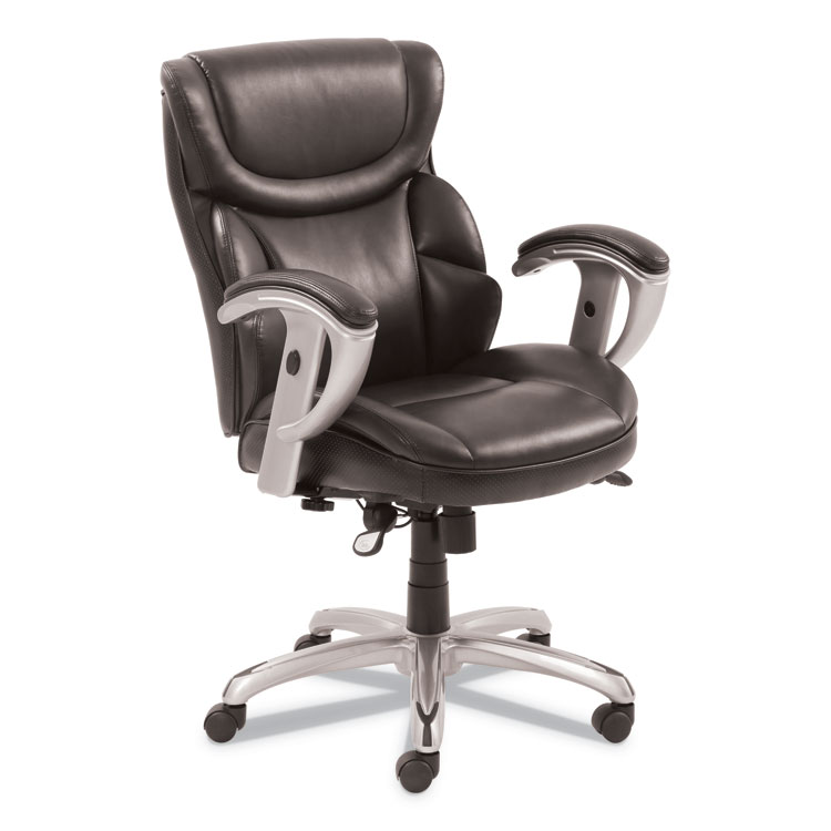 SertaPedic Emerson Task Chair, Supports Up to 300 lb, 18.75" to 21.75" Seat Height, Brown Seat/Back, Silver Base (SRJ49711BRW)