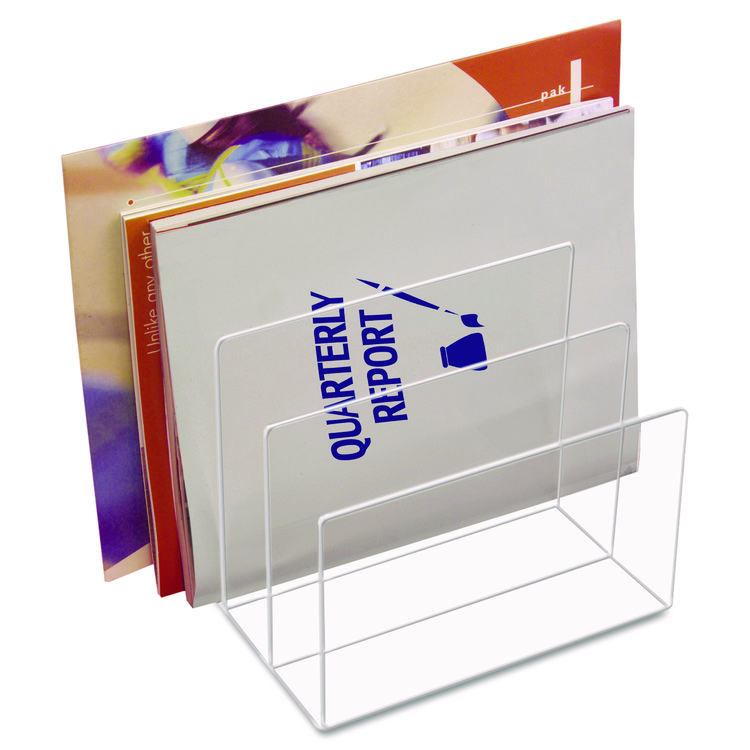 Kantek Clear Acrylic Desk File, 3 Sections, Letter to Legal Size Files, 8" x 6.5" x 7.6", Clear (KTKAD45)