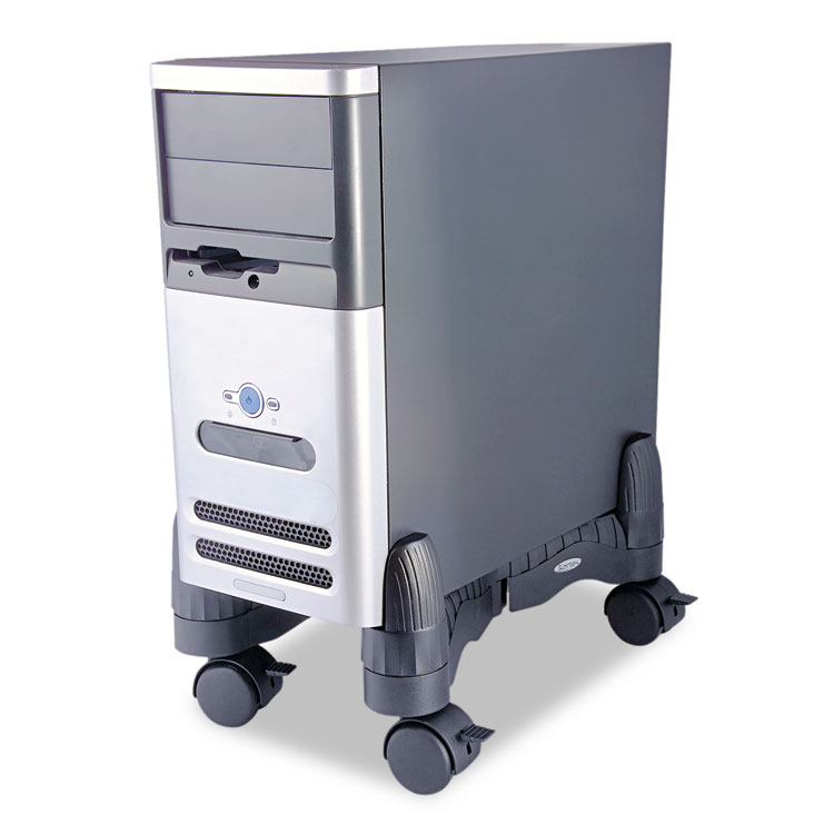 Kantek Mobile CPU Stand, Supports 60 lb, 4.5w x 16d x 7h, Black (KTKCS200B)