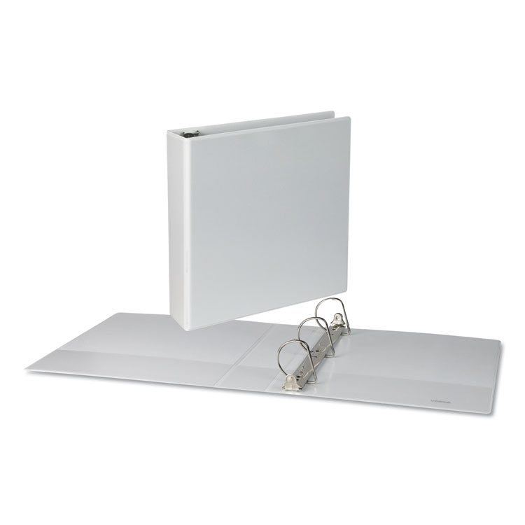 Universal Slant D-Ring View Binder, 3 Rings, 2" Capacity, 11 x 8.5, White, 4/Pack (UNV20746PK)
