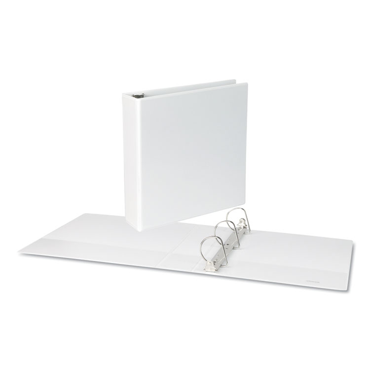 Universal Slant D-Ring View Binder, 3 Rings, 2" Capacity, 11 x 8.5, White (UNV20746)