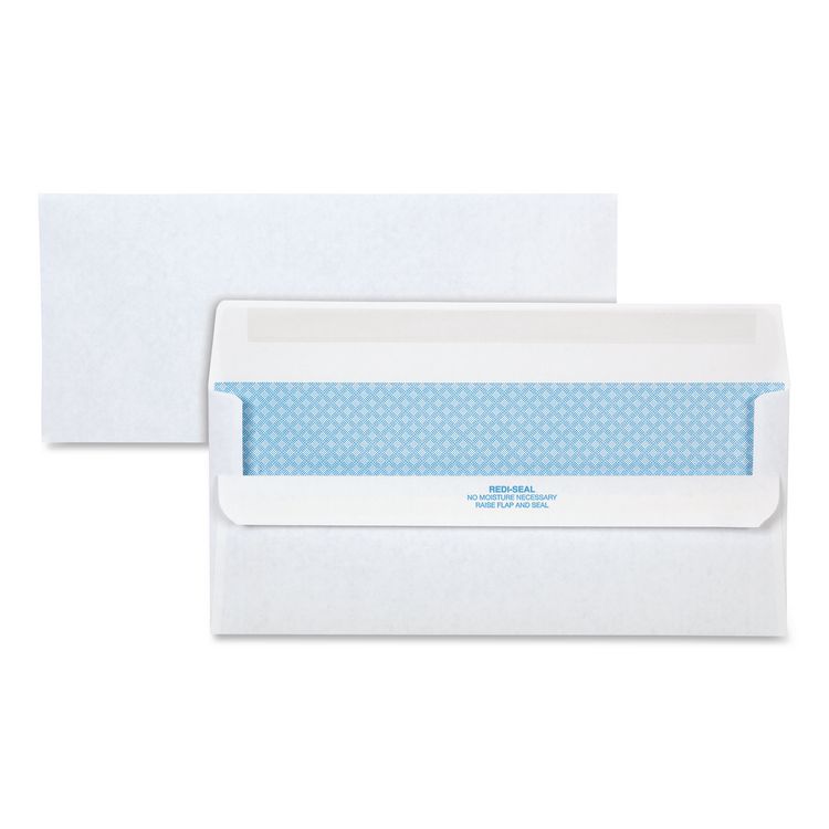 Quality Park Redi-Seal Security-Tint Envelope, #10, Commercial Flap, Redi-Seal Adhesive Closure, 4.13 x 9.5, White, 500/Box (QUA11218)