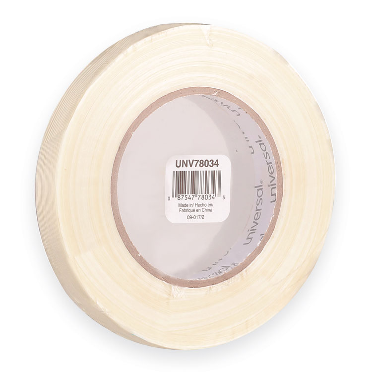 Universal 190# Medium Grade Filament Tape, 3" Core, 18 mm x 54.8 m, Clear (UNV78034)