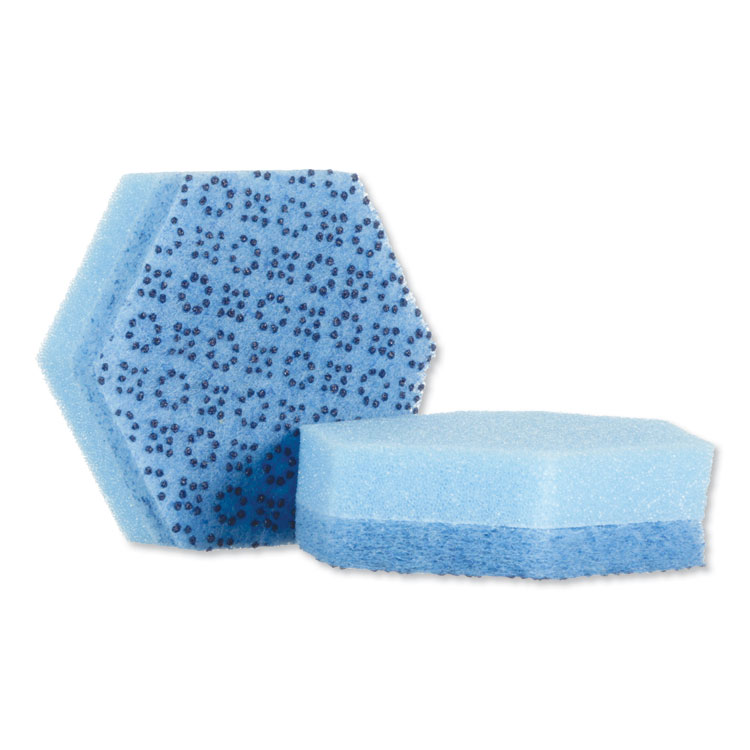 Scotch-Brite PROFESSIONAL Low Scratch Scour Sponge 3000HEX, 4.45 x 3.85, Blue, 16/Carton (MMM3000HEX)