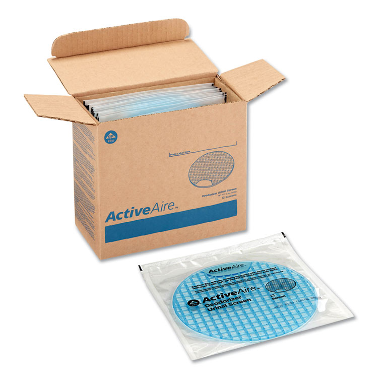 Georgia Pacific Professional ActiveAire Deodorizer Urinal Screen, Coastal Breeze Scent, Blue, 12/Carton (GPC48270)